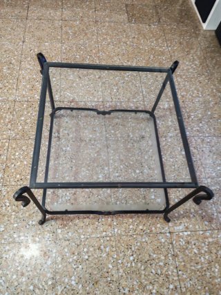 Mesa de centro forja y cristal