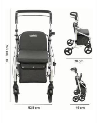 Andador Carlett con asiento y bolsa