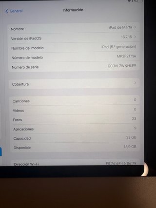 iPad 5ª Generación Plata