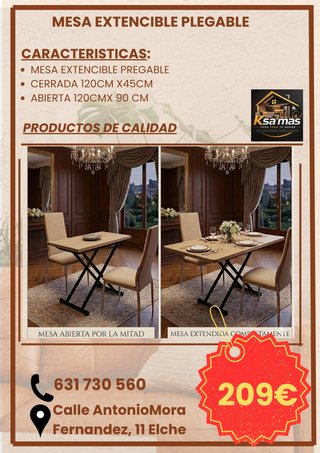 Mesa Extensible Plegable