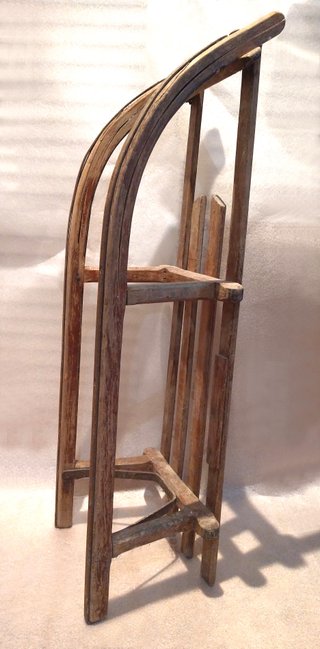 Trineo de madera para adulto - Suiza años 50