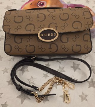 Bolso Guess Marrón y Dorado Nuevo