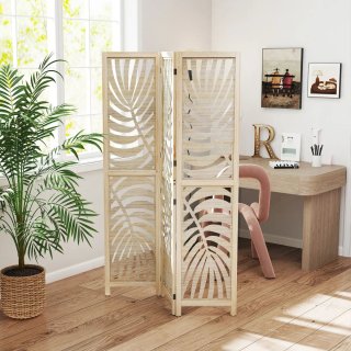Biombo Decorativo Madera Hoja Palma