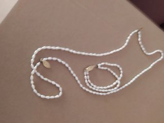 Collar y pulsera fallera infantil oro y perlas