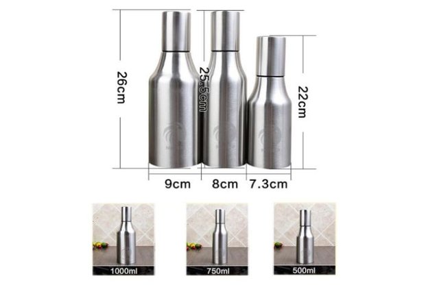Aceitera Acero Inox. Antifugas 1L