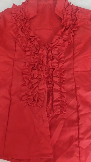 Blusa flamenca roja con volantes