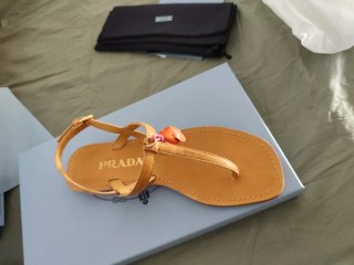 Sandalias Prada Marrón y Naranja