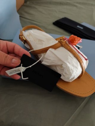 Sandalias Prada Marrón y Naranja