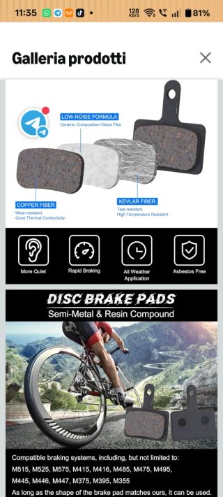 4 coppie Pastiglie pasticche Freno MTB Disc Brake