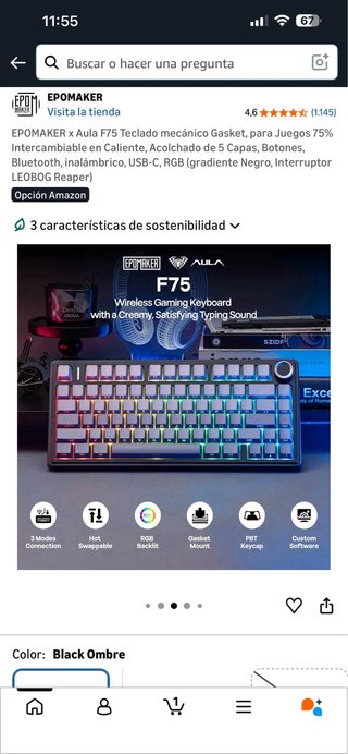 Teclado Mecánico EPOMAKER x Aula F75 Gasket