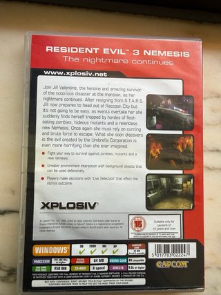 Resident Evil 3 Nemesis PC CD-ROM