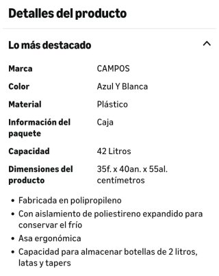 Nevera portátil azul nueva de 42 litros.