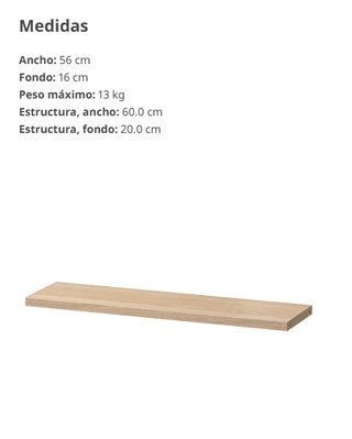 Balda madera  BESTÅ IKEA efecto roble 56x16
