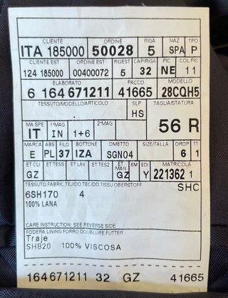 Traje Ermenegildo Zegna T. 56 Azul Raya Diplom.