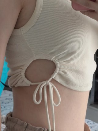 Top Zara tirantes fruncido beige M
