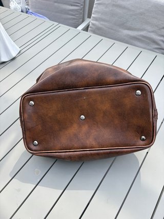 Bolsa de viaje de piel marrón vintage