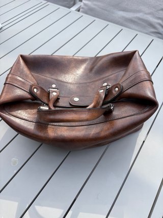 Bolsa de viaje de piel marrón vintage
