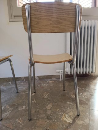 Juego de 2 sillas de madera y metal