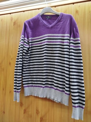 Jersey de rombos azul y blanco