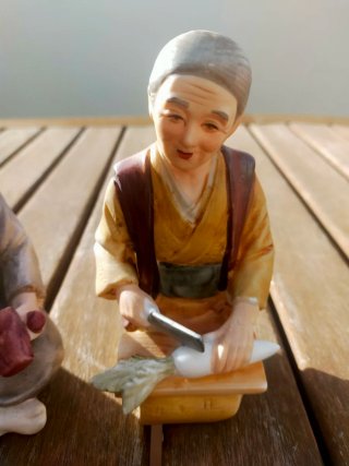 Figuras abuelos chinos cerámica