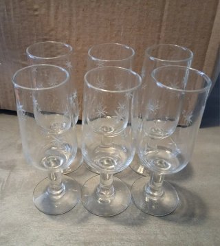 6 Bicchieri di Cristallo Vintage Stelle