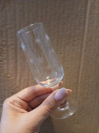 6 Bicchieri di Cristallo Vintage Stelle