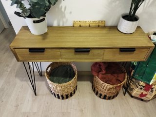 Mueble recibidor madera y metal