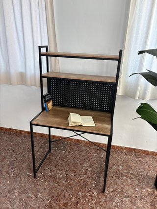 Scrivania industriale con scaffale e pannello NUOVA