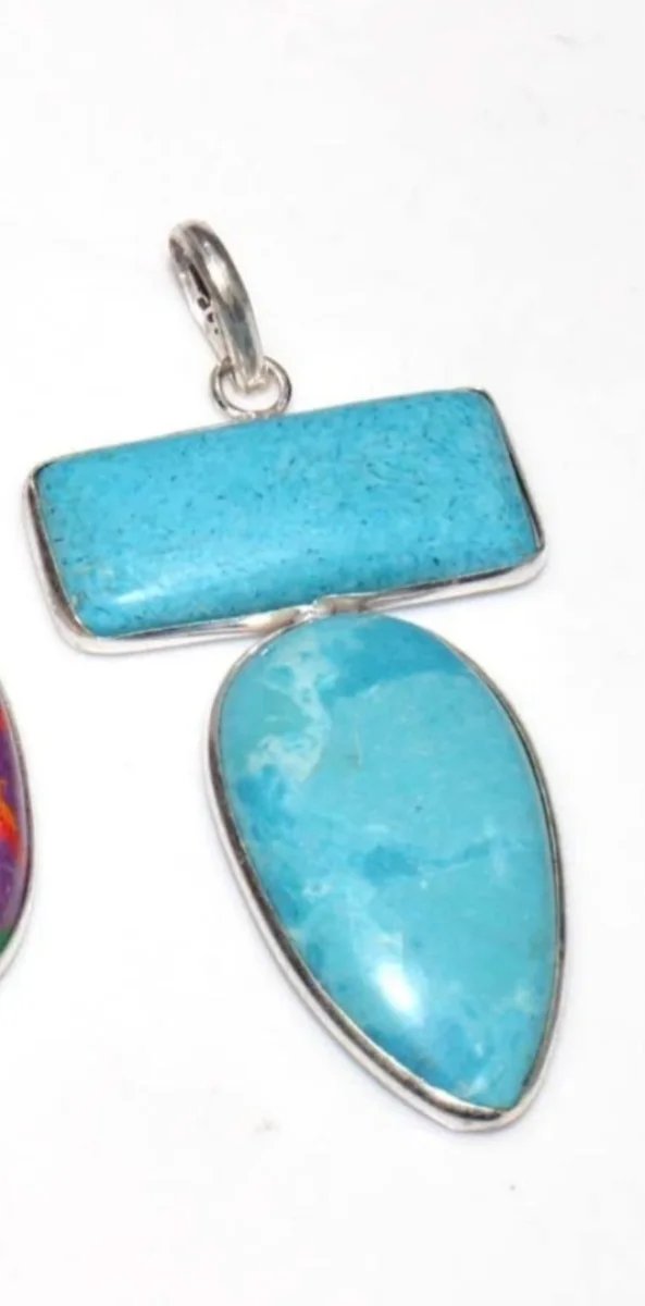 Colgante Larimar Rep. Dominicana Plata