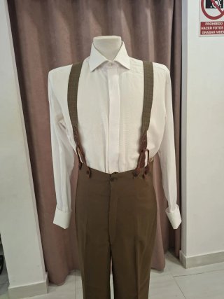 Traje Rociero Marrón Completo Tirantes y caireles