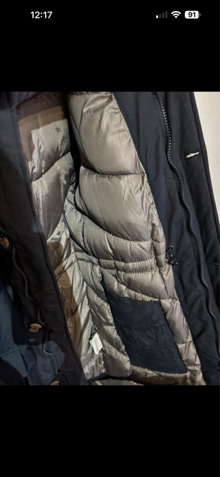 Woolrich Parka blu notte con Cappuccio Pelliccia