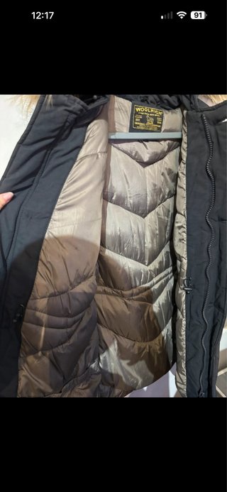Woolrich Parka blu notte con Cappuccio Pelliccia