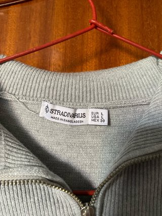 Jersey Stradivarius gris cremallera