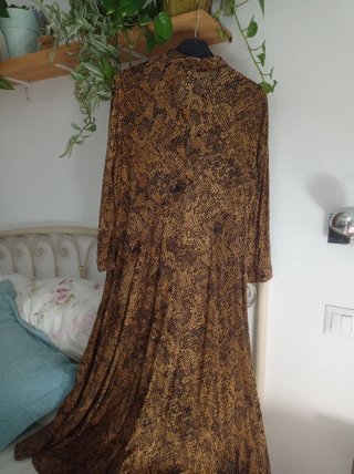 Vestido Zara Animal Print Marrón Talla L