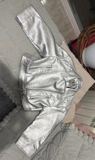 Chaqueta niña plateada
