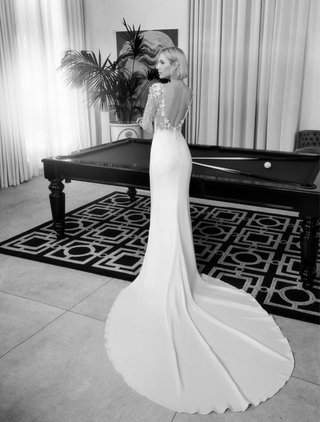 Vestido de Novia Blanco Encaje Manga Larga