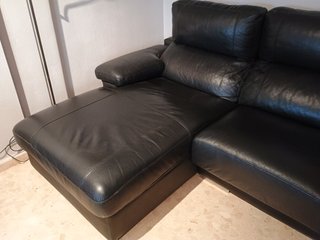 Sofá Chaise Longue 3 Plazas Negro 2.84 largo