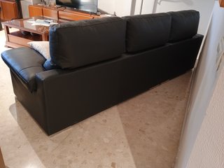 Sofá Chaise Longue 3 Plazas Negro 2.84 largo
