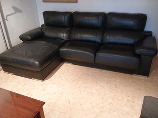 Sofá Chaise Longue 3 Plazas Negro 2.84 largo