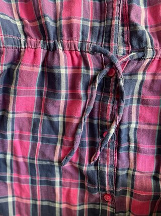 Camisa larga cuadros azul y rosa