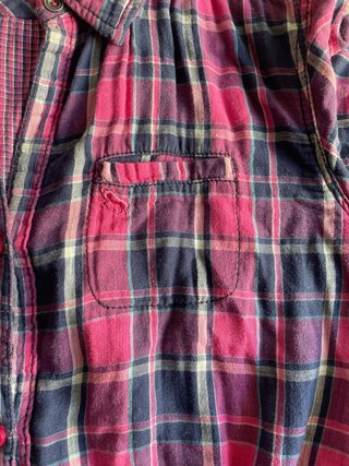 Camisa larga cuadros azul y rosa