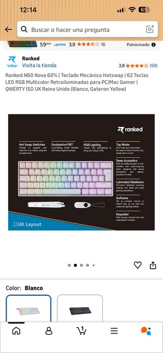 Teclado Mecánico Ranked N60 Nova 60%