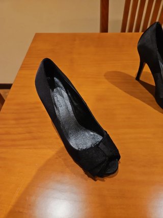 Zapatos tacón Paco Mena T37 fiesta negros