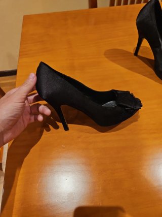 Zapatos tacón Paco Mena T37 fiesta negros