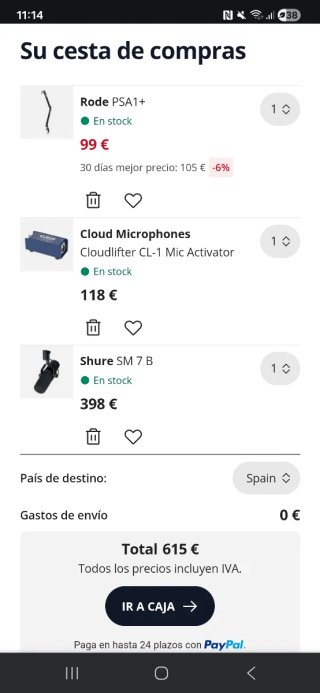 Shure SM7B + Cloudlifter CL-1 + PSA1