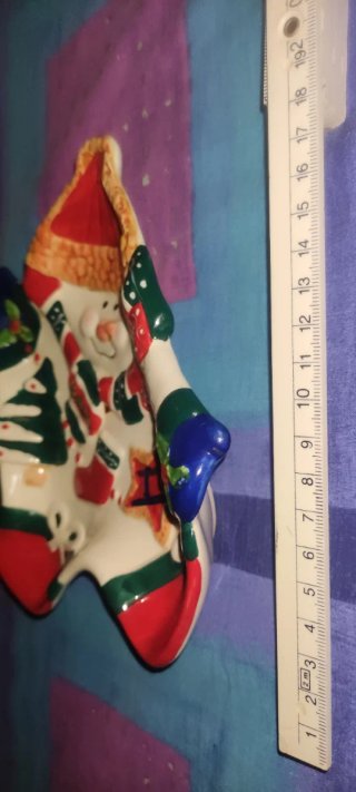 Plato Adorno Navidad Muñeco Nieve Cerámica