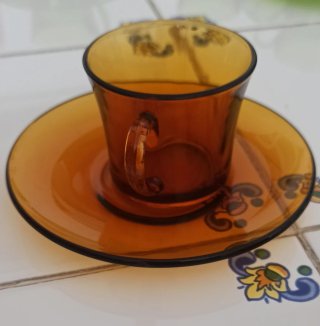 Juego 12 Tazas Café Duralex Verdes y Marrones