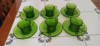 Juego 12 Tazas Café Duralex Verdes y Marrones