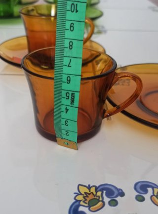 Juego 12 Tazas Café Duralex Verdes y Marrones