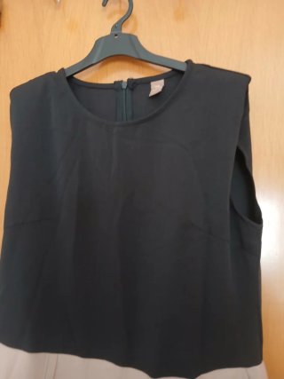 Vestido sin mangas negro y beige. Talla L